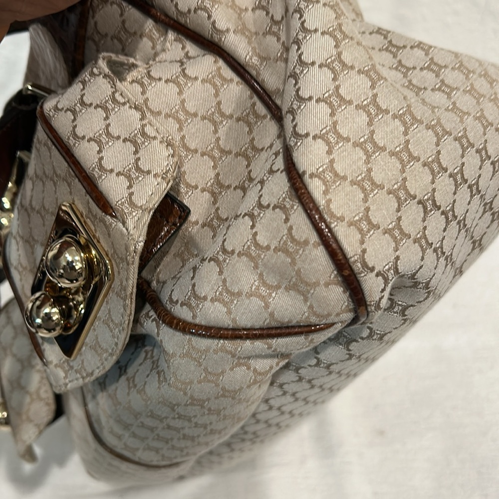 Auth Celine Macadam Pattern Canvas x Leather 2WAY Crossbody Shoulder Handbag - Picture 10 of 17